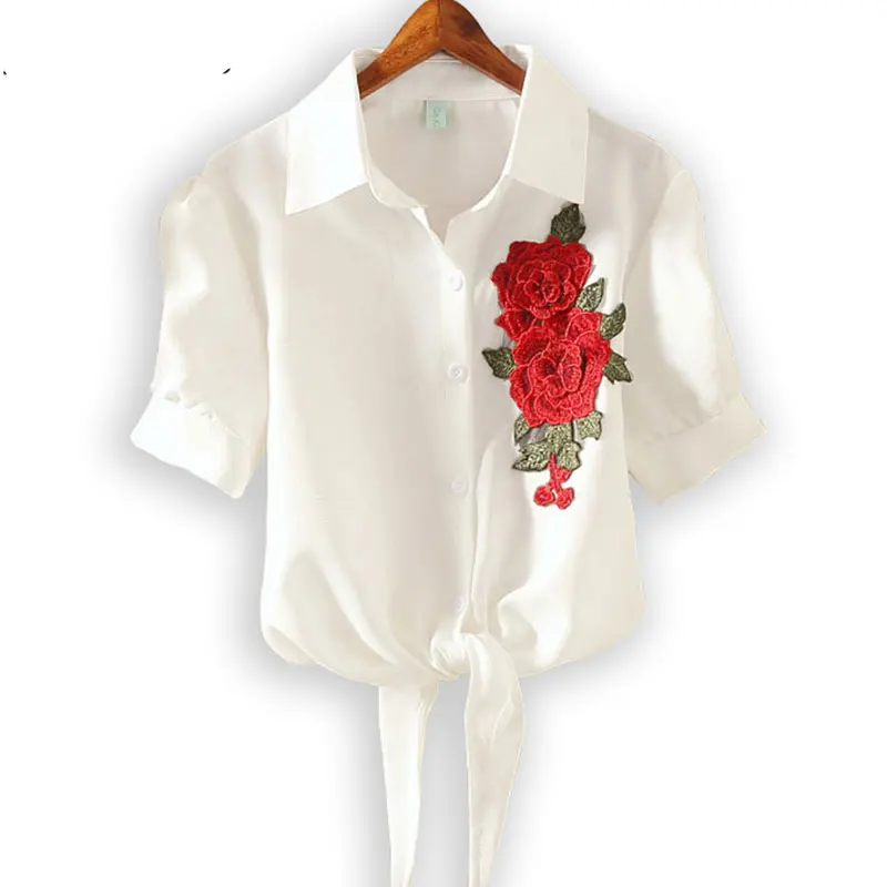 Новинка 2020 Рубашки Топы кимоно с полосатым подолом женская блузка вышивкой
