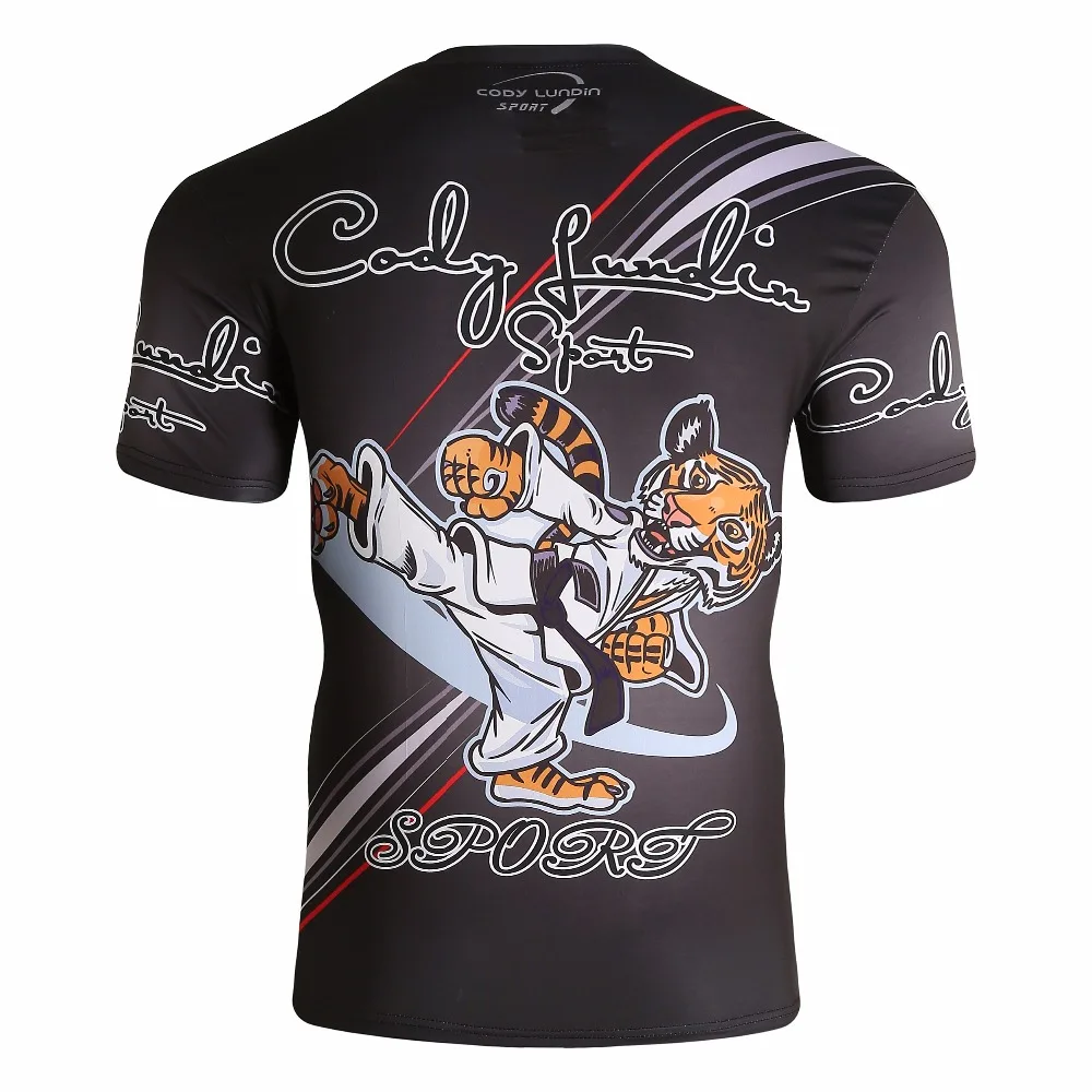 Мужская компрессионная футболка Cody Lundin MMA Fitness UFC Fight Muay Thai Tight Fightwear|Мужские