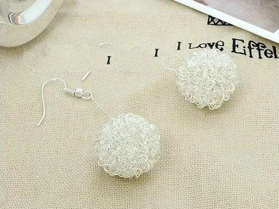 10 шт. Модные полые шарики серебристые золотистые висячие серьги бусины капли для