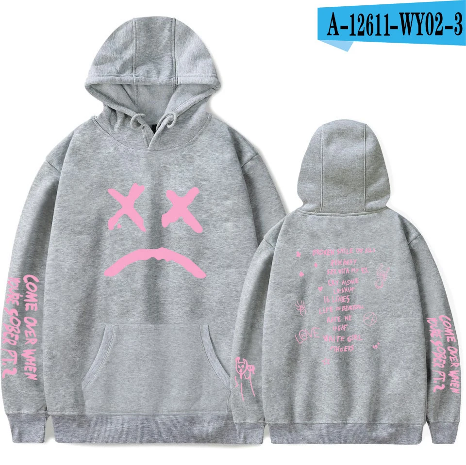 gray New lil peep Hoodie Men and Women Fans Sweatshirt Hoodies Sweatshirts Long Sleeve Print Hip Hop lil peep Boy Casual Clothes - Цвет: gray