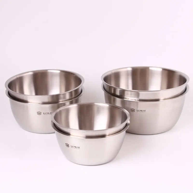 304 Stainless Steel Sanding Mixing Bowls with Scale Egg Beating Pan Salad Bowl Kitchen Tools for Baking Mixer | Дом и сад