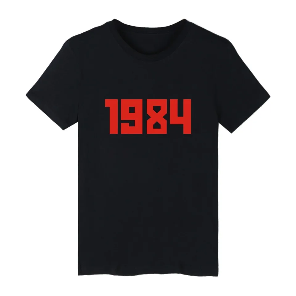 1984 Футболка с принтом летняя хлопковая футболка коротким рукавом 4xl футболки |