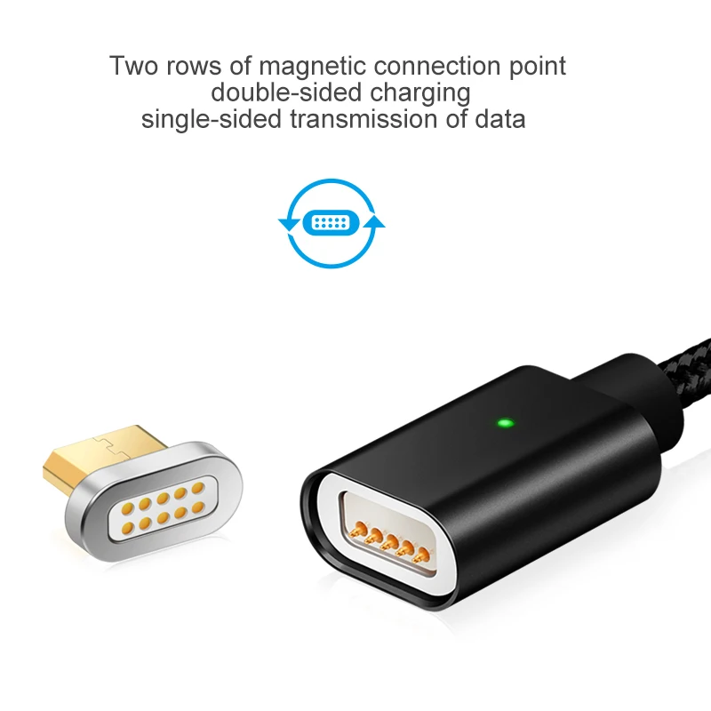 Elough E04 Магнитный USB кабель для Microusb мобильного телефона, кабель для быстрой зарядки, магнитный кабель для зарядки и синхронизации данных, кабель Micro USB