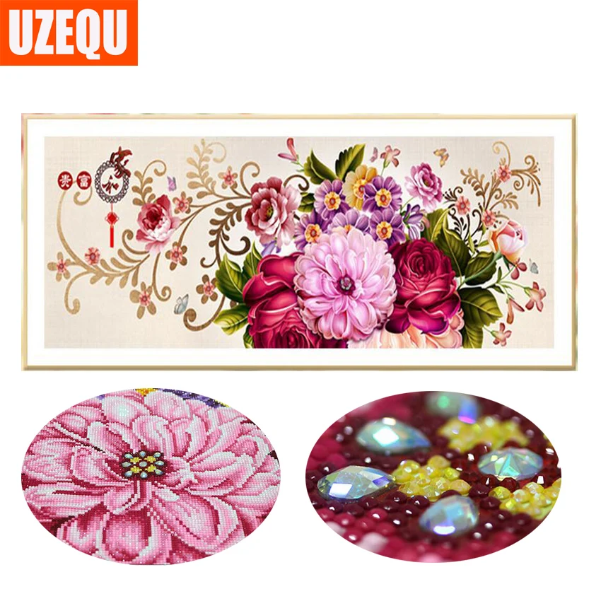 UzeQu 3D Алмазная картина особой формы цветок пион вышивка крестом 5D DIY полная
