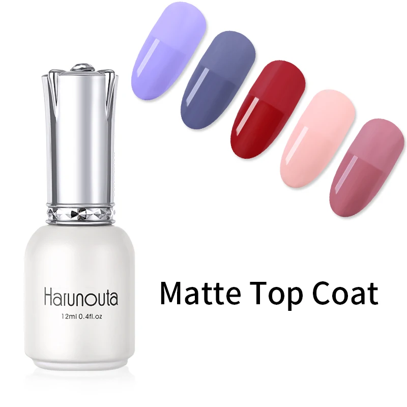 Matte Top Coat Harunouta 12 мл Чистый гель лак для ногтей 96 цветов полуперманентный замачивающийся Звездный гель УФ светодиодный лак маникюрный лак - Цвет: Matte Top Coat