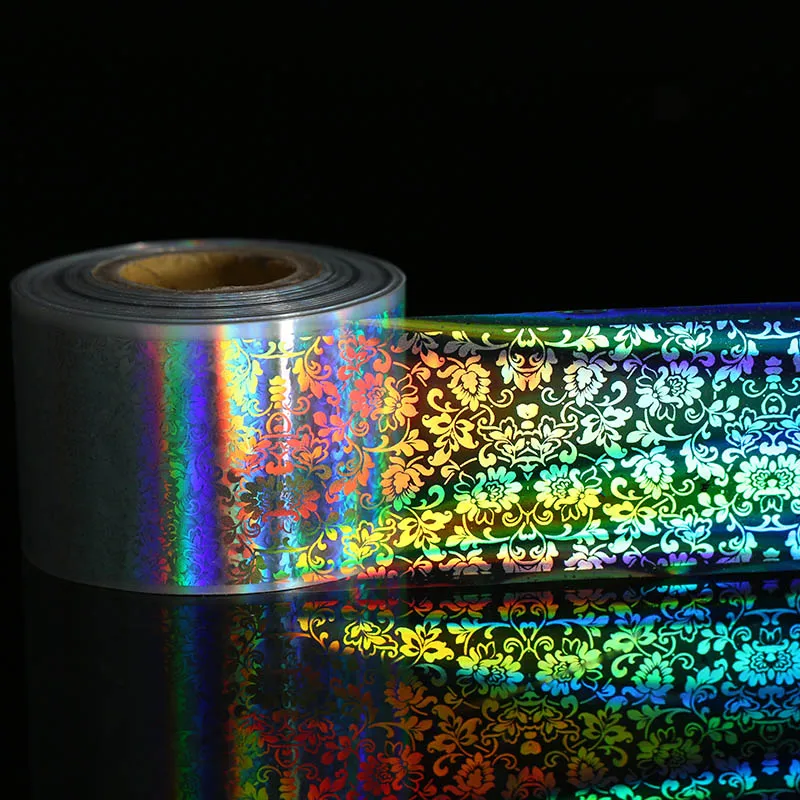 4 см* 120 м Голографическая фольга для ногтей в виде рыбьей чешуи мраморные Цветы Серия Маникюр DIY украшения для ногтей переводная наклейка для ногтей 1 рулон - Цвет: JH75