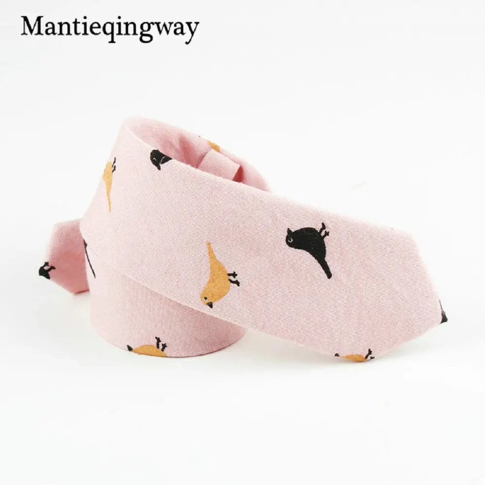 Mantieqingway 6 см Мужской Хлопковый ежедневный Галстук Свадебный Жених жаккардовые галстуки с принтом птиц граваты листья бабочка в деловом стиле - Цвет: 45