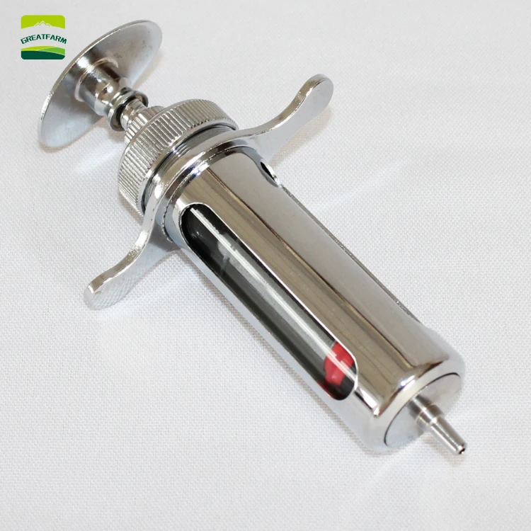 

20ml /50ml metal syringe stainless steel metal pig chicken syringe animal veterinary instruments Short livestock syringe