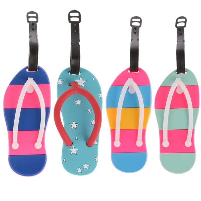 

Slipper Suitcase Luggage Tags Name Address ID Address Holder Silicone Bag Label