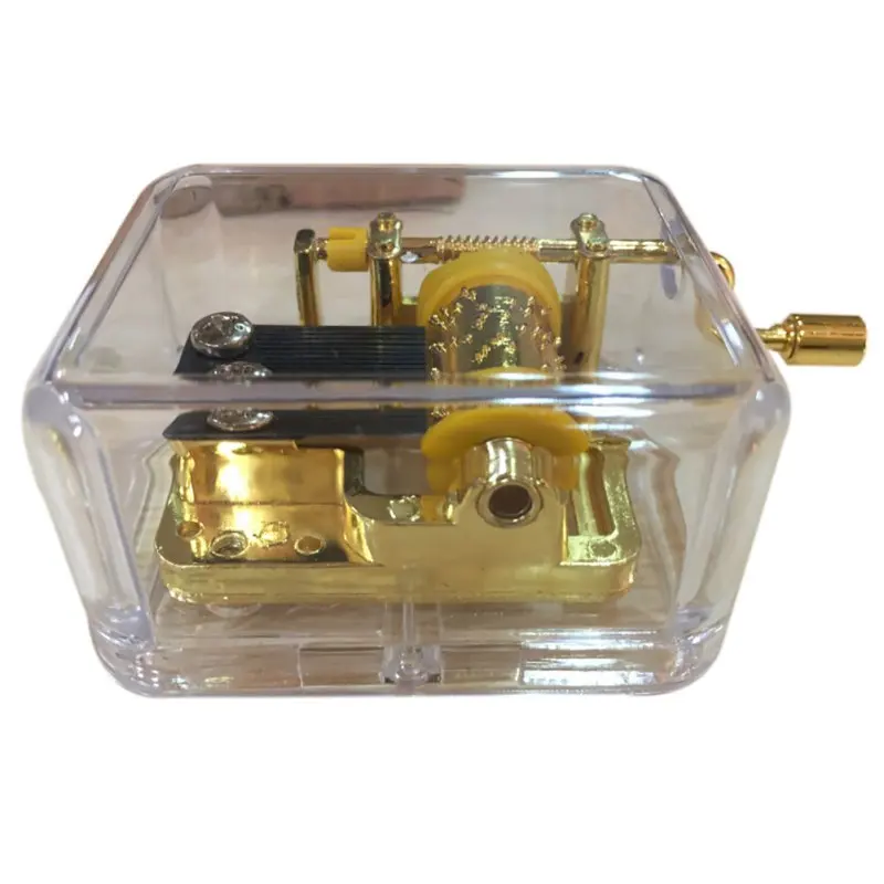 

Lovely Music Box DIY Craft Vintage Musical Gold Hand Castle In The Sky Happy Birthday