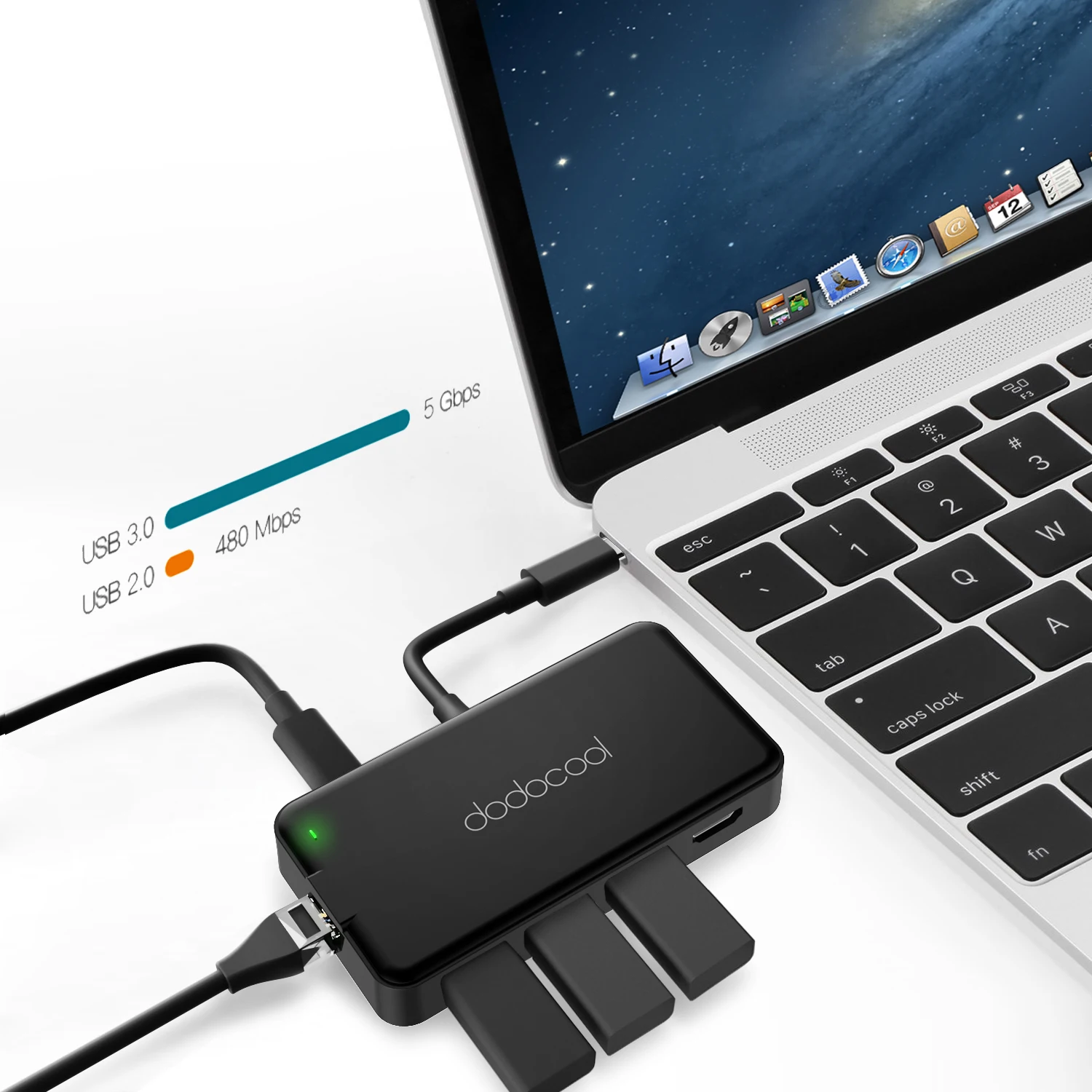 Многофункциональный USB C концентратор dodocool 7 в 1 с разъемом питания Type 4K видео HD/VGA