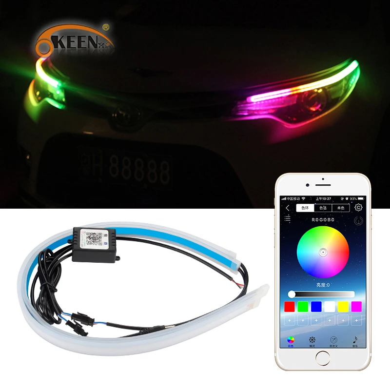 2 шт RGB LED drl Дневной светильник пропилен-каучука прокладки с приложение