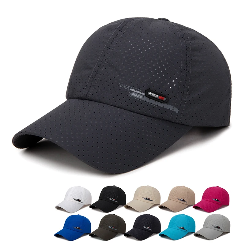 Мужская женская летняя Snapback быстросохнущая сетчатая бейсболка однотонная