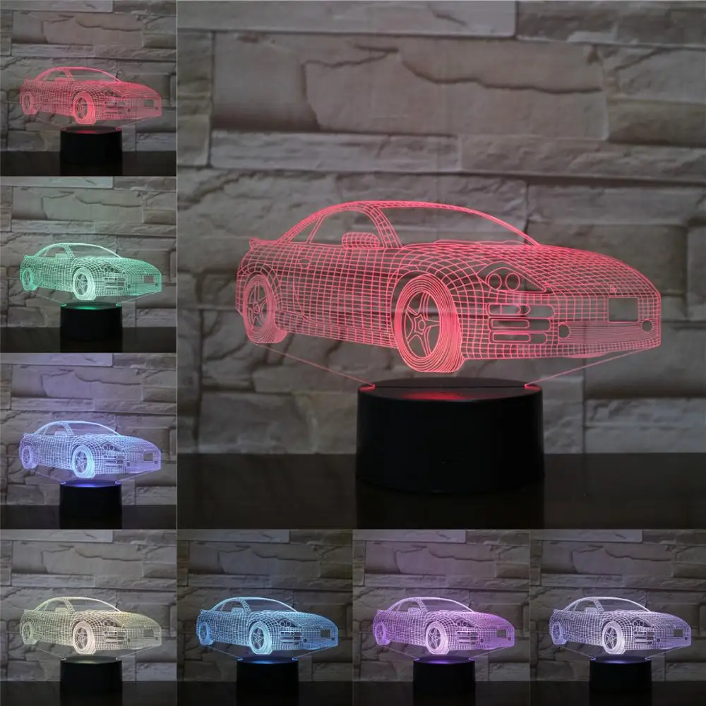 Новинка гоночный спортивный автомобиль 3D лампа светильник светодиодная