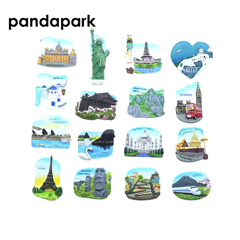 Pandapark 3D полимер магнит на холодильник из Парижа Лондона сувенир ручная работа