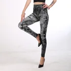 Женские леггинсы, новинка 2021, супер эластичные штаны с имитацией ковбойского принта, облегающие эластичные брюки-карандаш с высокой талией, сексуальные джинсовые леггинсы