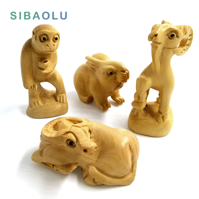 Fengshui Китайский Зодиак деревянная фигурка животного мышь дракон змея лошадь овца