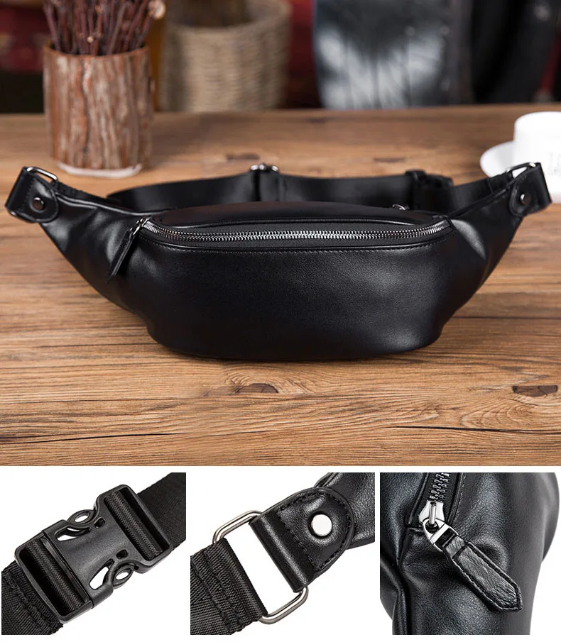 Fanny Pack Leather Chest Bag for Men Fashion Waist Pack Belt Bags Fanny Packs for Men Fashionable Waist Bag Heuptas