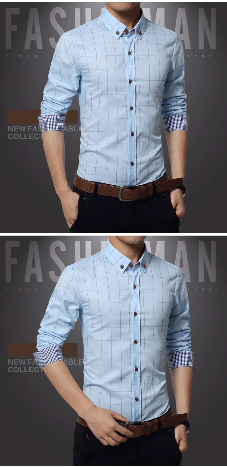 Новая коллекция модных осенних свитеров Для мужчин одежда Slim Fit Для мужчин рубашка с длинными рукавами Для мужчин клетчатая хлопковая Повседневное Для мужчин рубашка социальных размера плюс M-5XL