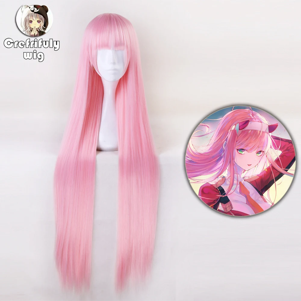 100 см аниме DARLING в FRANXX Длинные розовые волосы Косплэй парик ноль два Синтетические