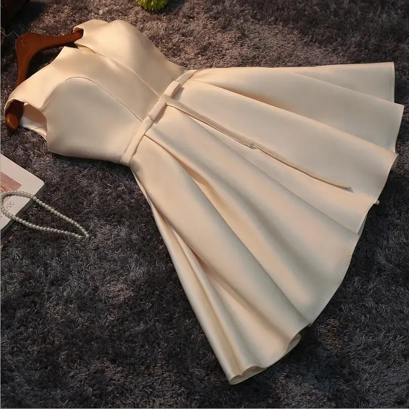 NICEOOXIAO Short Evening Dress 2019 Women Elegant Satin Party Ball Gown Sexy Bride Banquet Custom Formal Robe De Soiree 95 | Свадьбы и