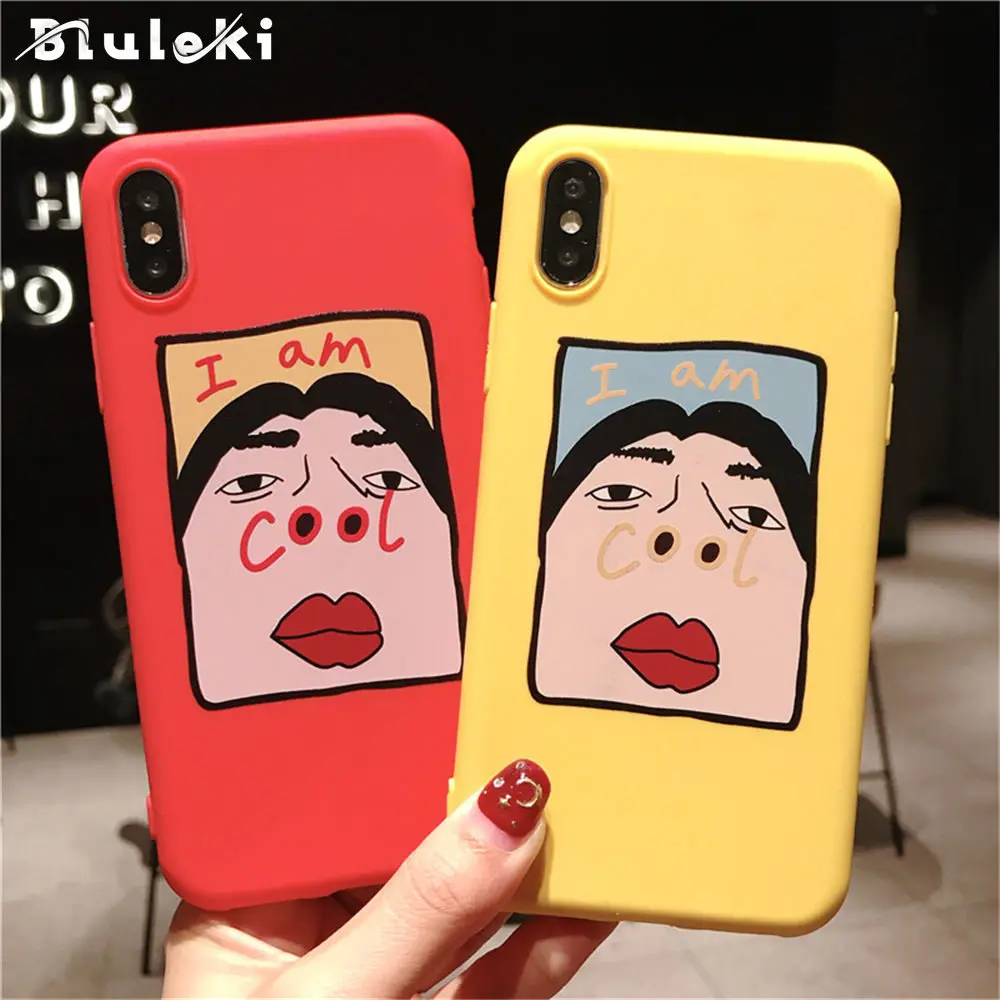 Силиконовый чехол Bluleki для iPhone X XR XS Max 8 7 6 6s Plus 5S SE Забавный крутой узор мягкая