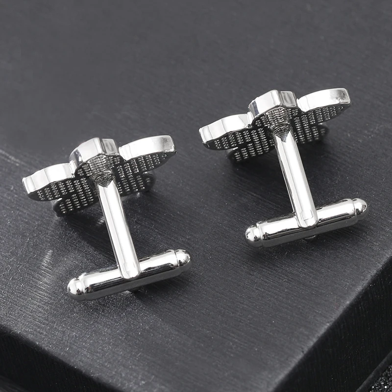 Запонки с пятью листьями и цветами для мужчин ярко фиолетовые зеркальные запонки