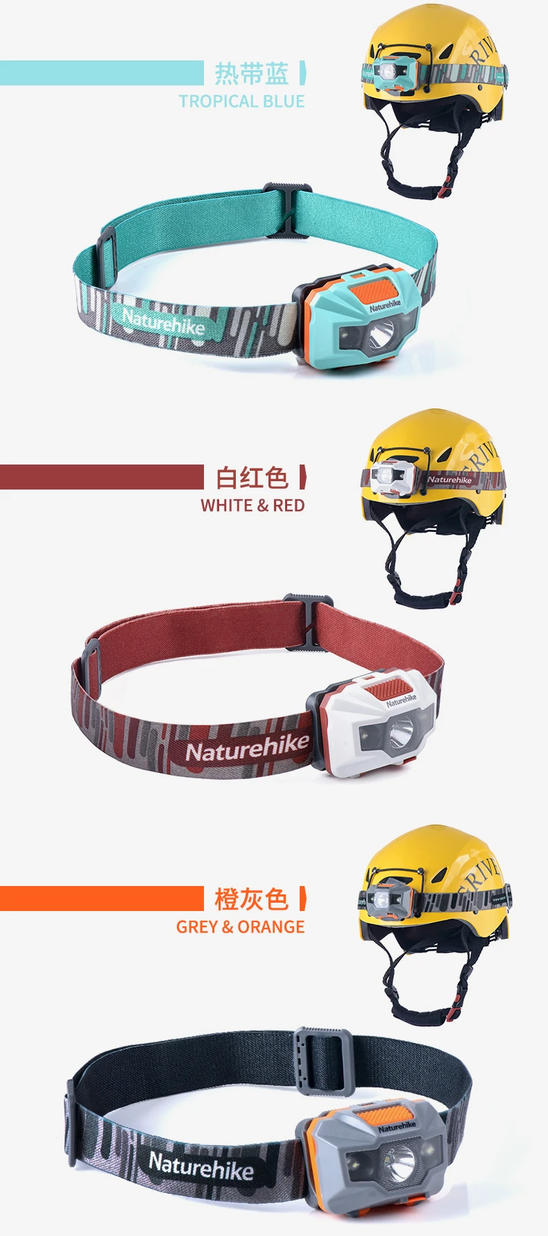 Naturehike светодиодный налобный фонарь походный головной светильник Открытый светильник водонепроницаемый NH00T002-D