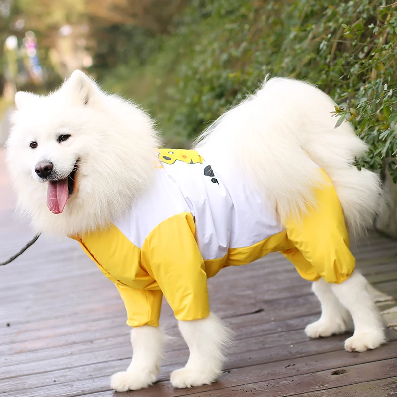 Дождевик для больших собак Одежда Samoyed Border Collie Labrador retriever золотистый ретривер