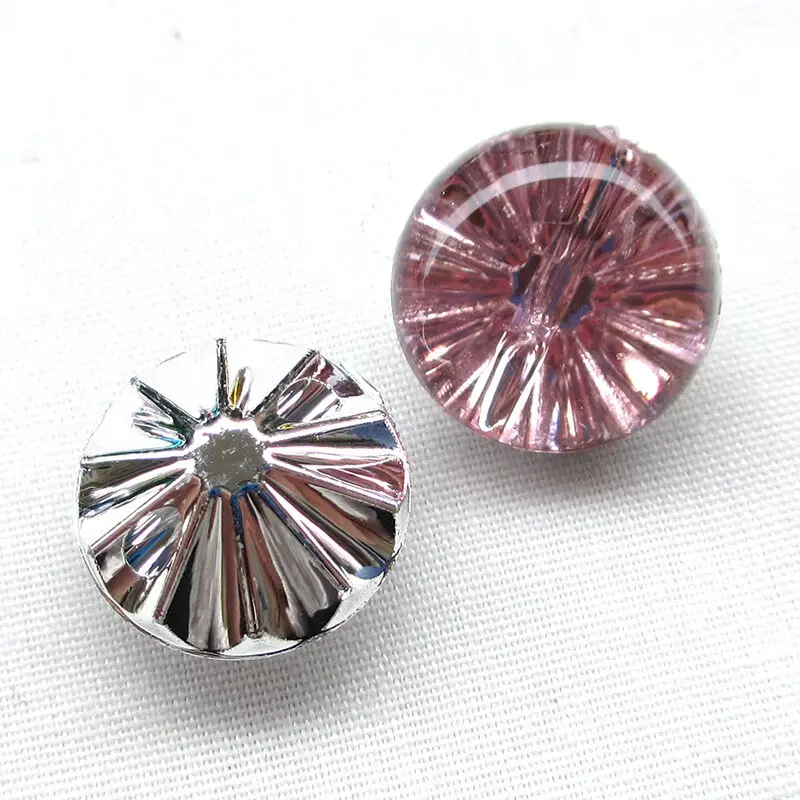 

CNCRAFT 50pcs/lot Clear Plastic Resin Buttons Half Ball flower candy colors 11 12 13mm Sewing Craft Diamond Shaped Buttons