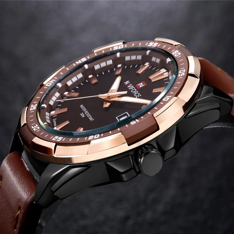 

TIke Toker Men's Fashion Casual Sport Watches Men Waterproof Leather Quartz Watch Man military Clock Relogio Masculino