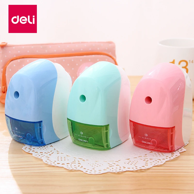 Тонкая точилка для карандашей Deli обтекаемая экономящая силы модная Механическая