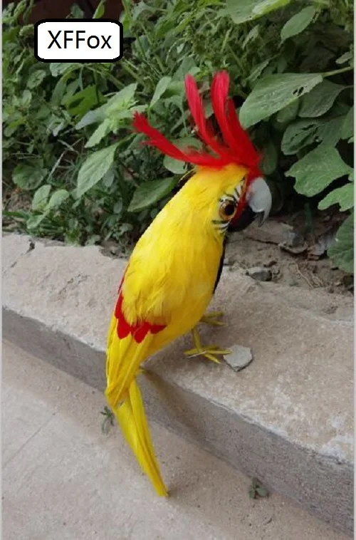 

cute real life yellow parrot model foam&feather simulation cockatoo bird gift about 30cm xf0229