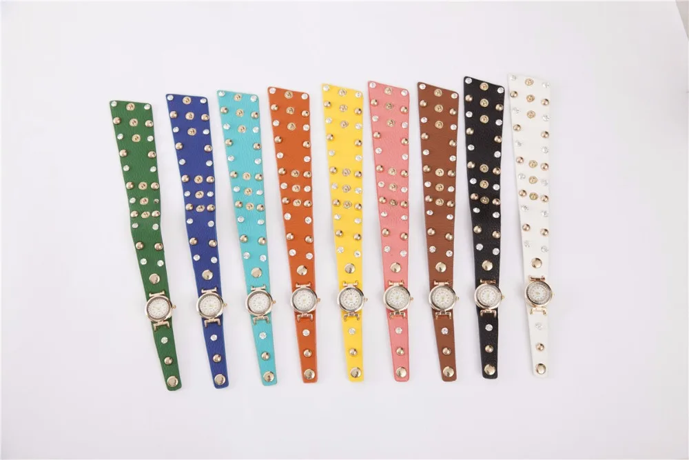 MINHIN винтажные женские часы со стразами роскошные искусственная кожа наручный