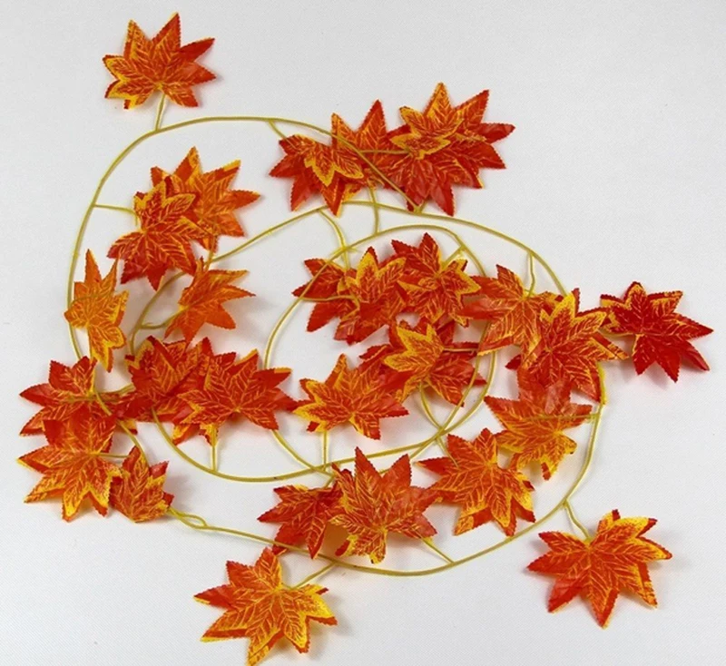 Осенняя гирлянда из кленовых листьев искусственная фотография 2 4