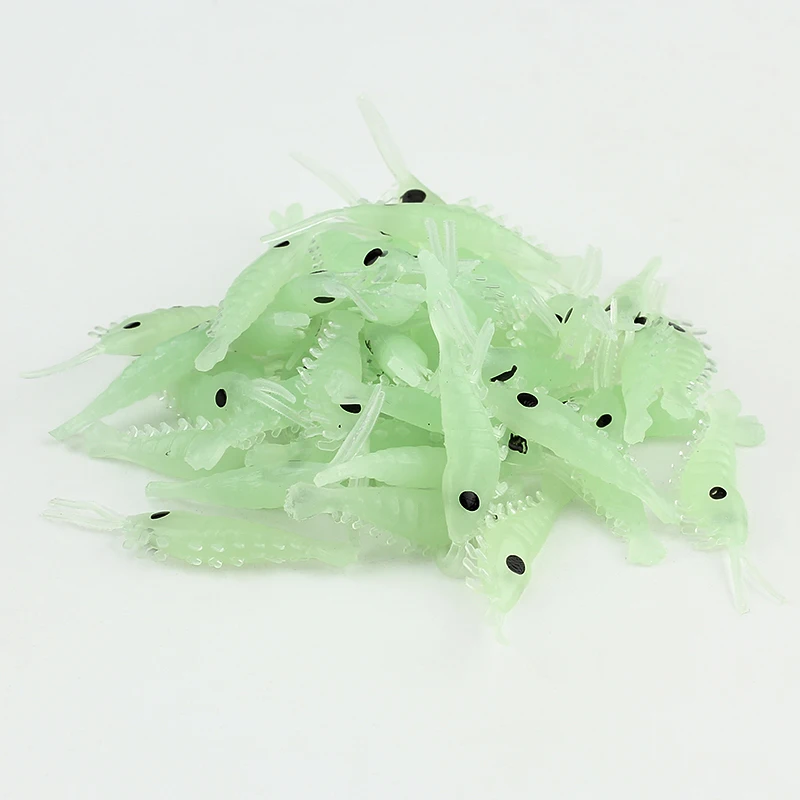 100 шт./лот светящаяся рыболовная приманка в виде креветки маленького размера