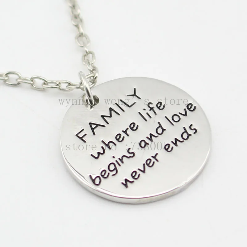 Семейное ювелирное изделие &quotСемья где начинается жизнь и любовь никогда не