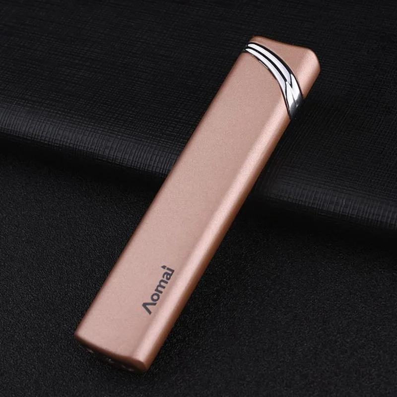 Мужская и Женская длинная ветрозащитная зажигалка металлическая газовая с
