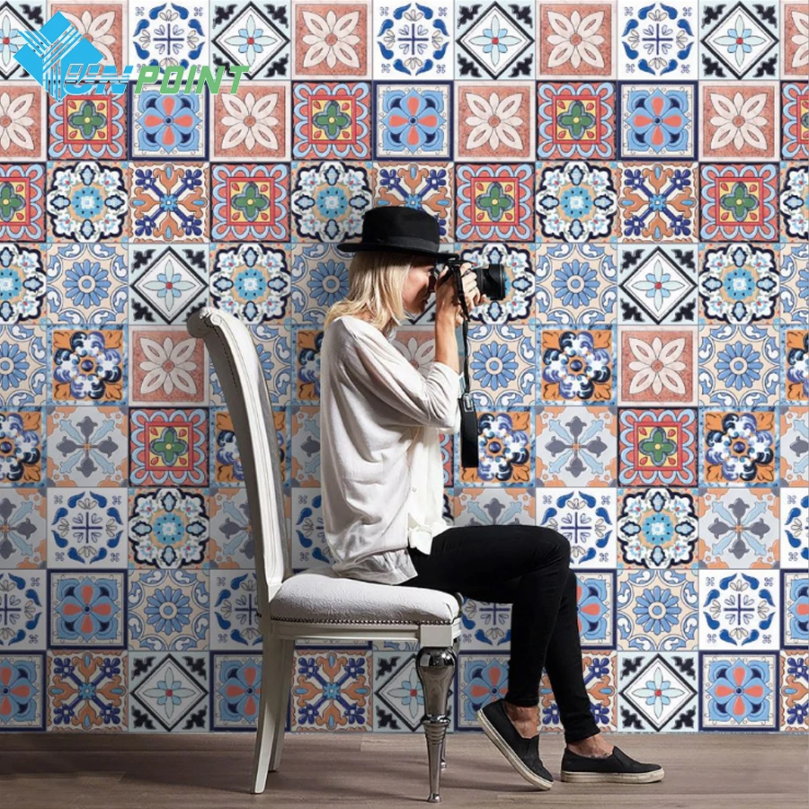 0 2x5m creative floor wall sticker thick waterproof self adhesive bedroom living room ground wallpaper simulation tile stickers free global shipping