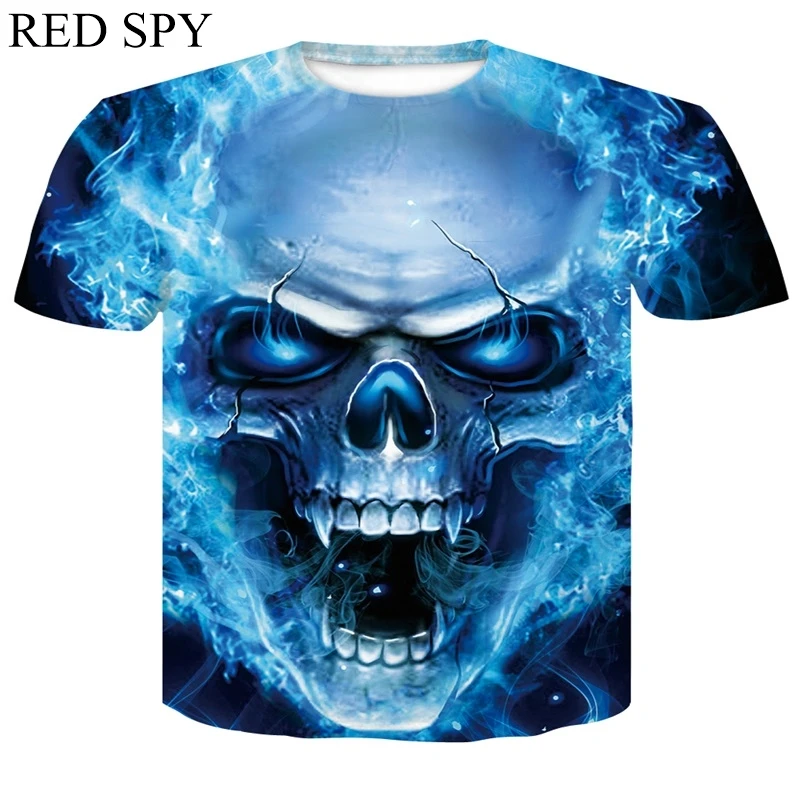 2018 new skull 3D T Shirt Men Fitness Compression Shirts Tops Male Print Superhero Superman punisher Crossfit Anime T-Shirts | Мужская