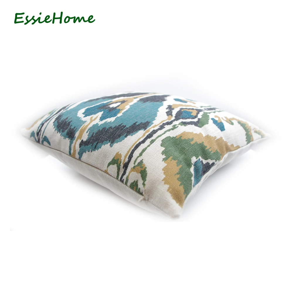 ESSIE домашний цифровой принт Мох Зеленый Бирюзовый свежий зеленый Ikat наволочка