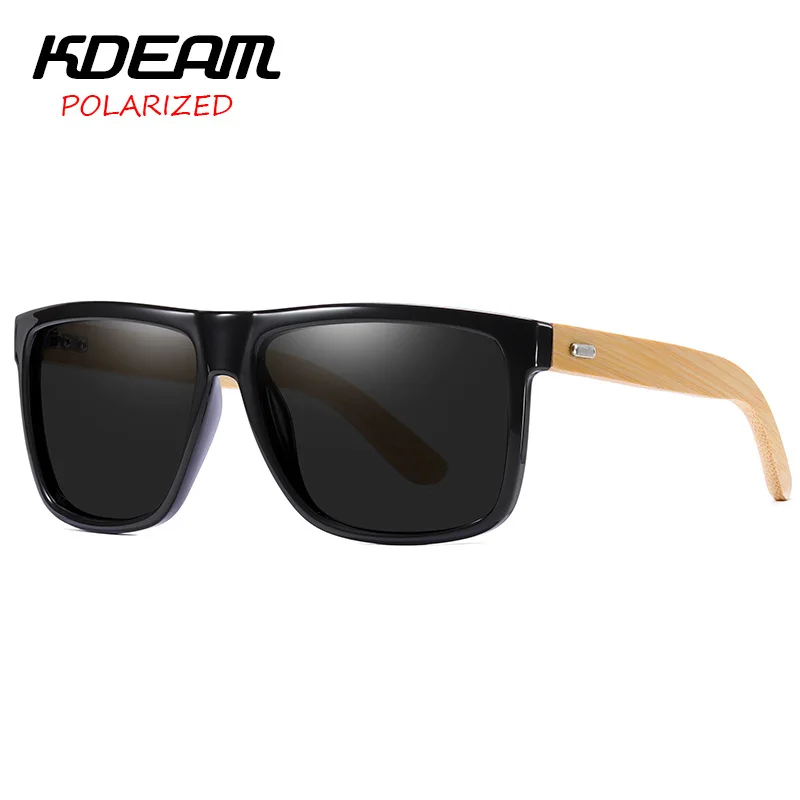 Bamboo Legs солнцезащитные очки для мужчин KDEAM Топ люксовый бренд квадратная оправа