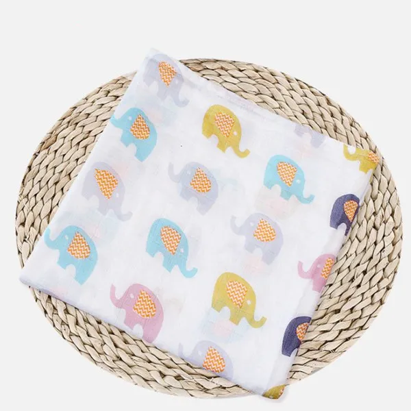 Colorful Elephants Хлопковые носки для новорожденных Пеленки Мягкие Детские тонкое одеяло для младенцев спальные принадлежности муслин Одеяло s постельное белье полотенце для пеленки для новорожденных Одеяло - Цвет: Colorful Elephants