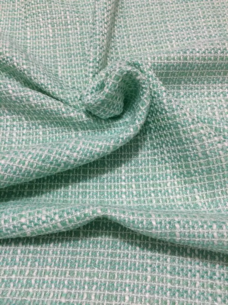 Блестящая цветная твидовая ткань Высококачественная окрашенная пряжа для