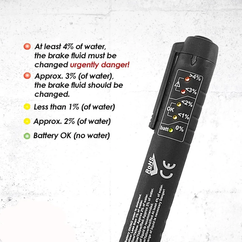 Made In Taiwan CE Mark Mini Electronic Brake Fluid Liquid Oil Tester Tool Moisture Water |