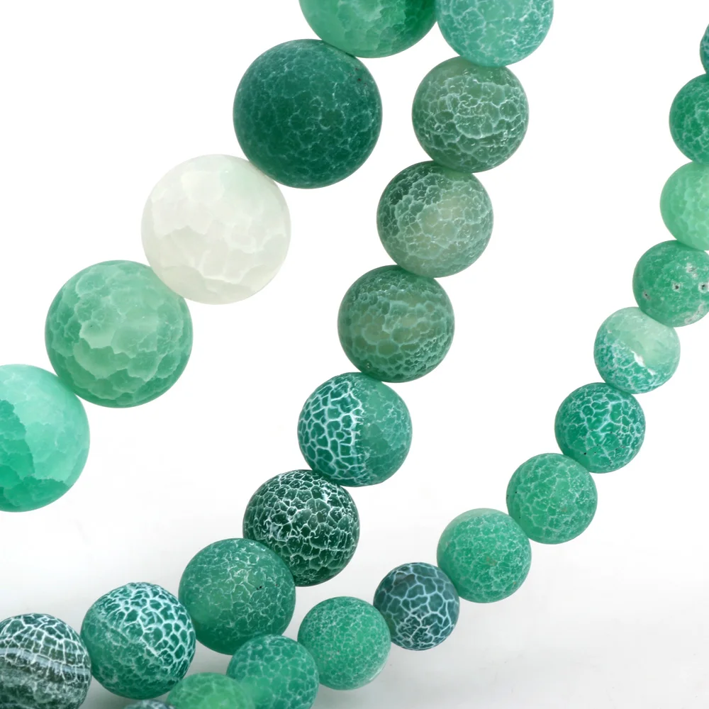 Olingart 6 мм/8 мм/10 мм зеленый окрашенный матовый белый полосатый натуральный камень