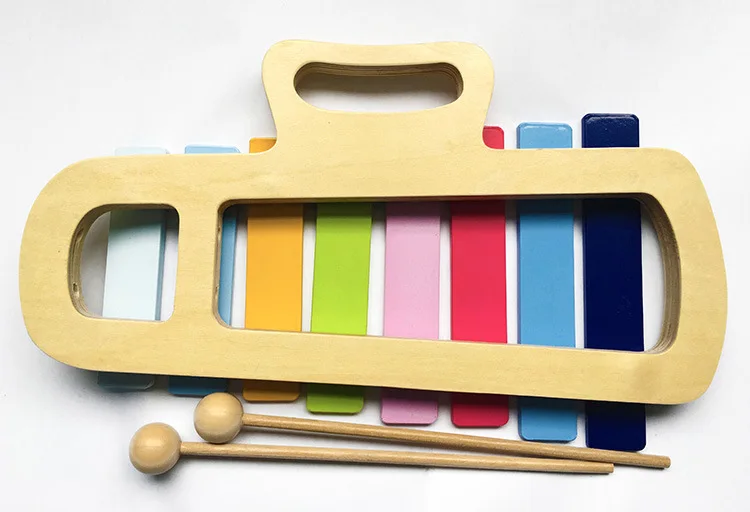 Funny Instruments Wooden Instrument for Children Kids Baby Music Toys portable Educational wooden hand knock aluminium piano | Игрушки и
