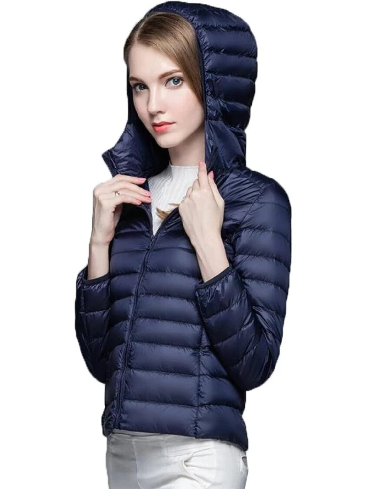 

Winter Women Down Jacket Ultra Light Whie Duck Down Coat Women Hooded Jackets Ladies Warm Coat Parka Female Solid Outwear Jacket