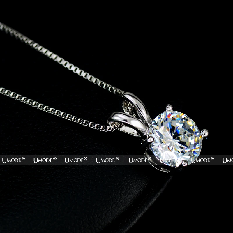 UMODE Классическое фианитовое ожерелье с солитером 2к огранки Сердца и Стрелы