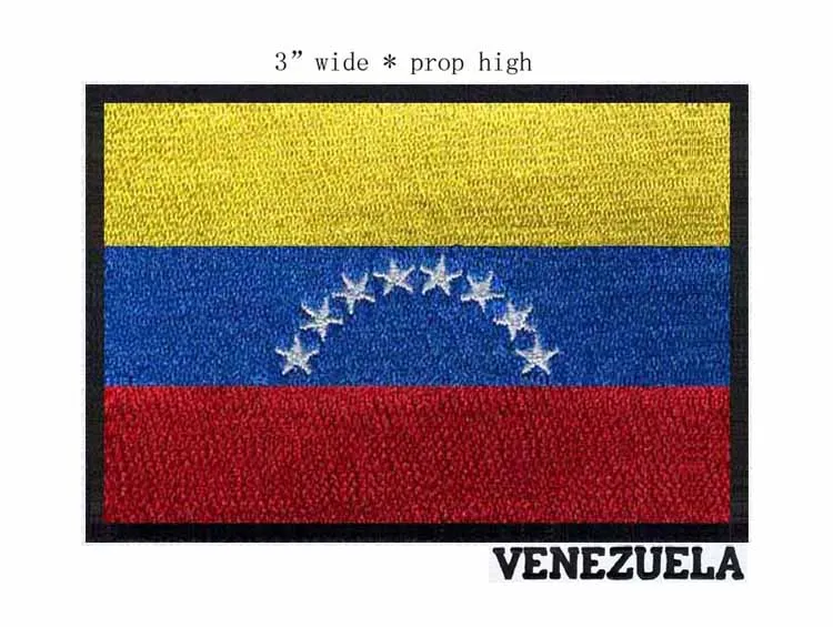 Venezuela 191B 1 шт., ширина 7,62 см, флаг страны, нашивки, нашивки, вышитые, США, Великобритания, Франция, Египет, флаг, тактические, военные, железные нашивки, армейская аппликация - Цвет: Venezuela 191B